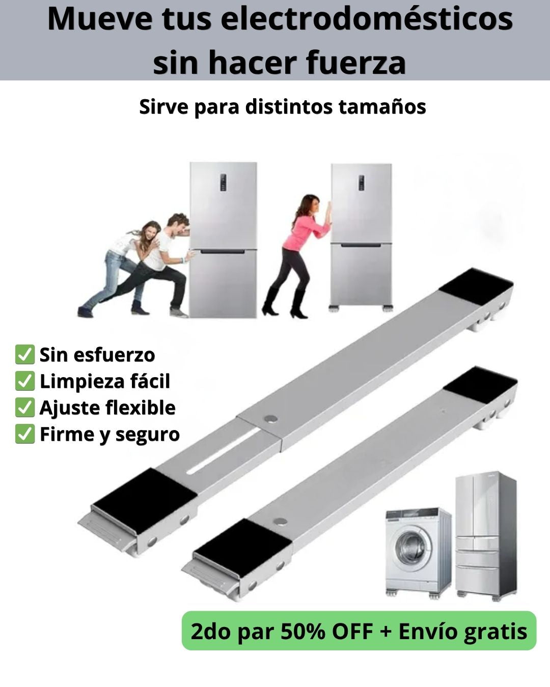 Soporte extensible ajustable - Base móvil para electrodomésticos