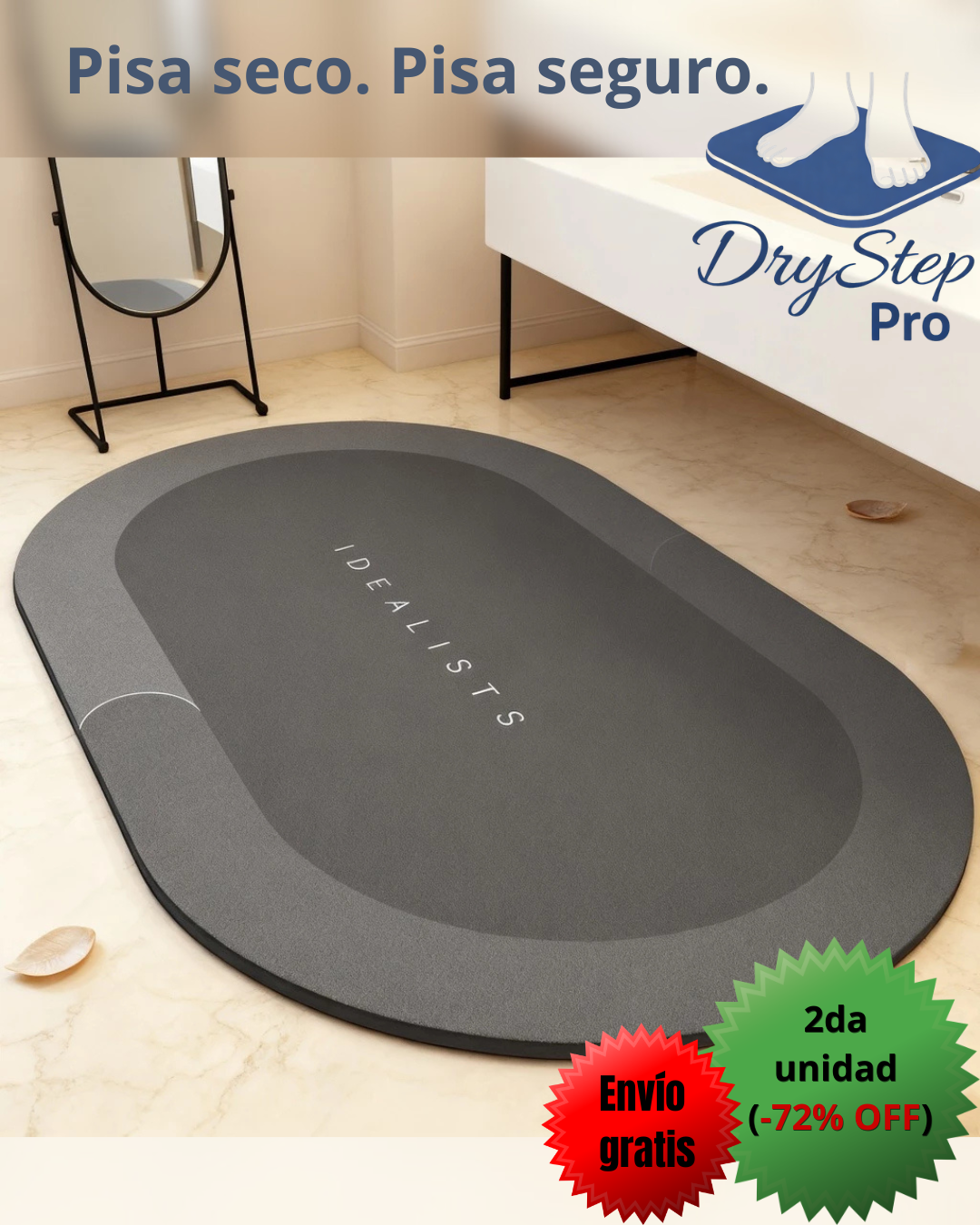 DryStep Pro - Alfombra super adsorbente y antideslizante