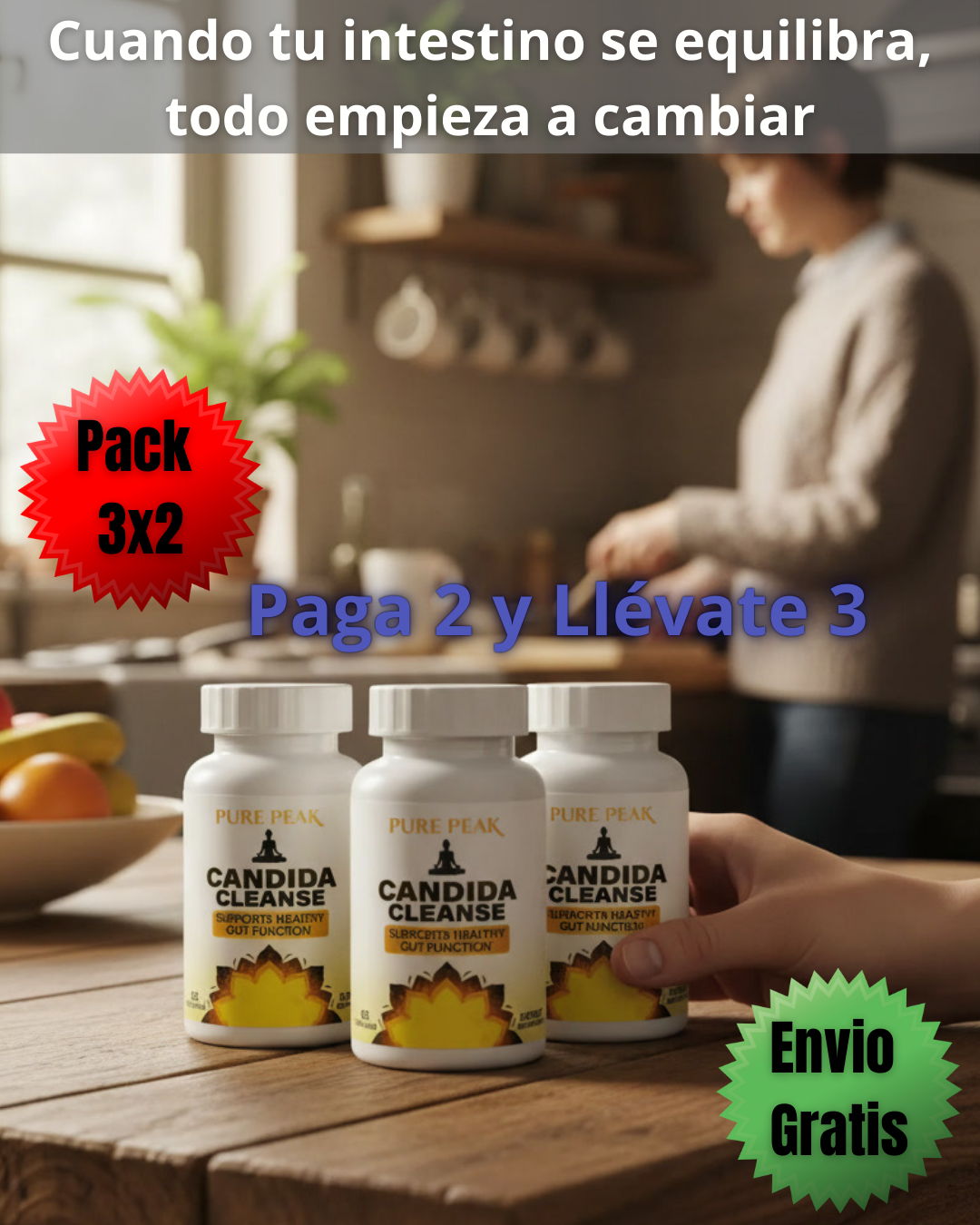 CANDIDA CLEANSE ORIGINAL - 🍄 Cándida bajo control 🎈 Abdomen desinflamado ⚡ Energía real